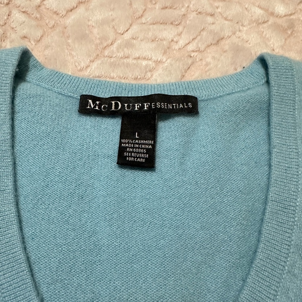 McDuff Essentials Light Blue Cashmere Sweater